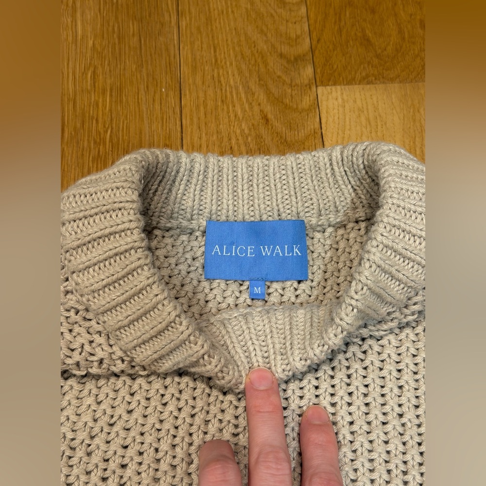 Alice Walk Cotton Crewneck Sweater Medium - Picture 5 of 12